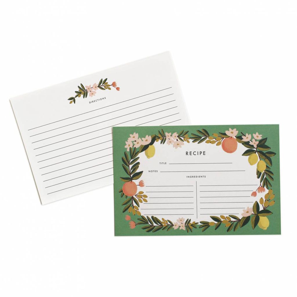 Rifle Paper Co - RP RP HGRC - Citrus Floral Recipe Cards, Set of 12