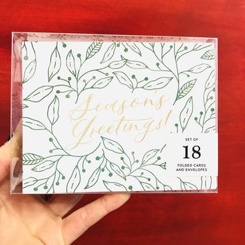 Gus and Ruby Letterpress - GR Gus & Ruby - Set of 18 Season's Greetings w/printed envelopes