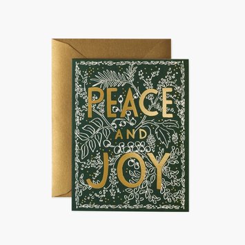 Rifle Paper Co - RP Rifle Paper Co. - Evergreen Peace and Joy Notes, Set of 8  Holiday Cards