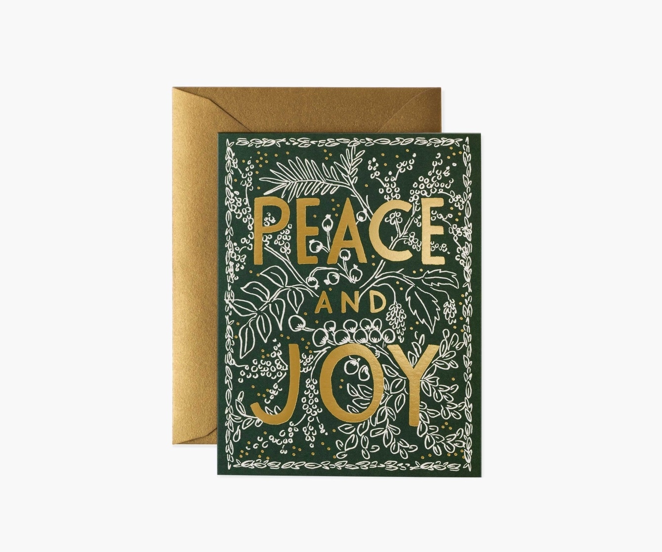 Rifle Paper Co - RP Rifle Paper Co. - Evergreen Peace and Joy Notes, Set of 8  Holiday Cards