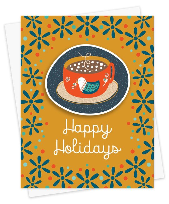 Night Owl Paper Goods - NO Happy Holidays Cocoa Sticker Card