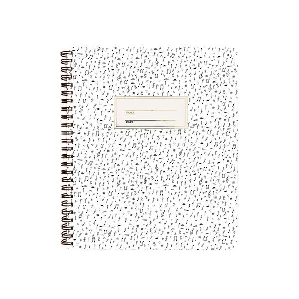 Paula & Waffle - PAW Music Notes Spiral Notebook, Blank