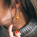 Hip Hope Hoorah - HHH HHH JEEA - African trade bead trapezoid earrings, red/orange