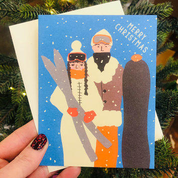 1973, Ltd. Ski Couple Christmas Card