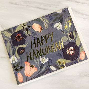 Red Cap Cards - RCC RCCGCHAN0022 - Happy Hanukkah flowers gold foil