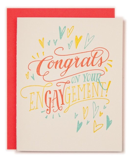 Ladyfingers Letterpress - LF Congrats on Your EnGAYgement Card