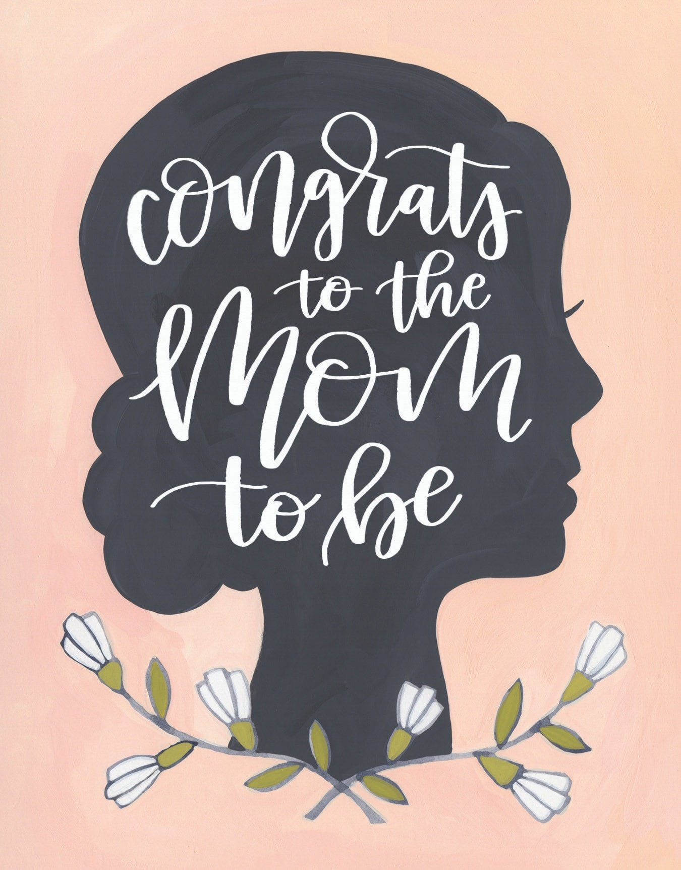 One Canoe Two Letterpress - OC Congrats to the Mom to Be Card