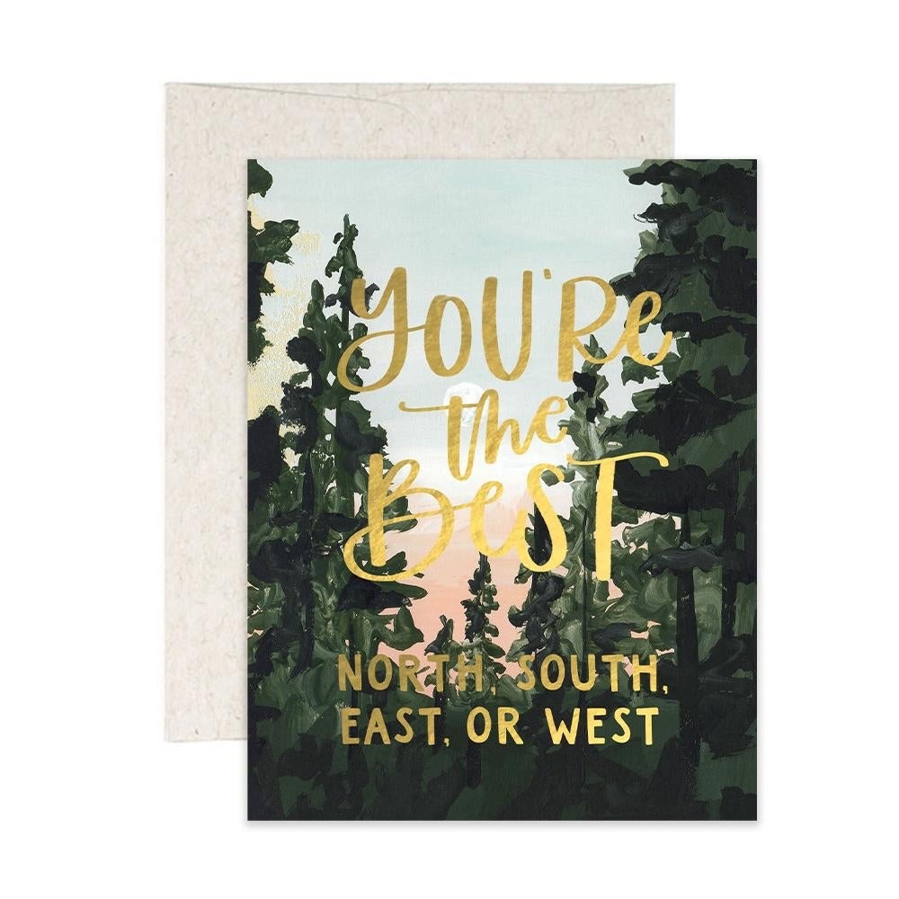 One Canoe Two Letterpress - OC You're the Best Pines Card