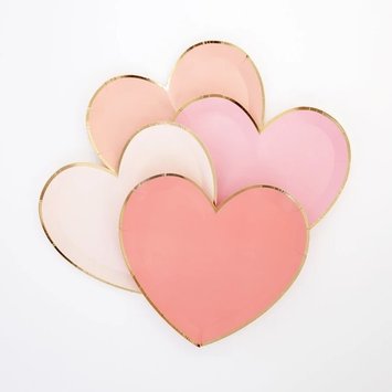 Meri Meri - MEM Meri Meri - Pink Tones Small Heart Plates, set of 8