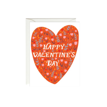 Paula & Waffle - PAW Red Floral Heart Valentine's Day Card
