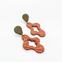 Dolores Ray - DR Dolores Ray - Gloss Terracotta Matte Slate Stud Earrings