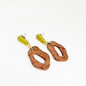 Dolores Ray - DR Dolores Ray - Chartreuse and  Sand Circle Earrings