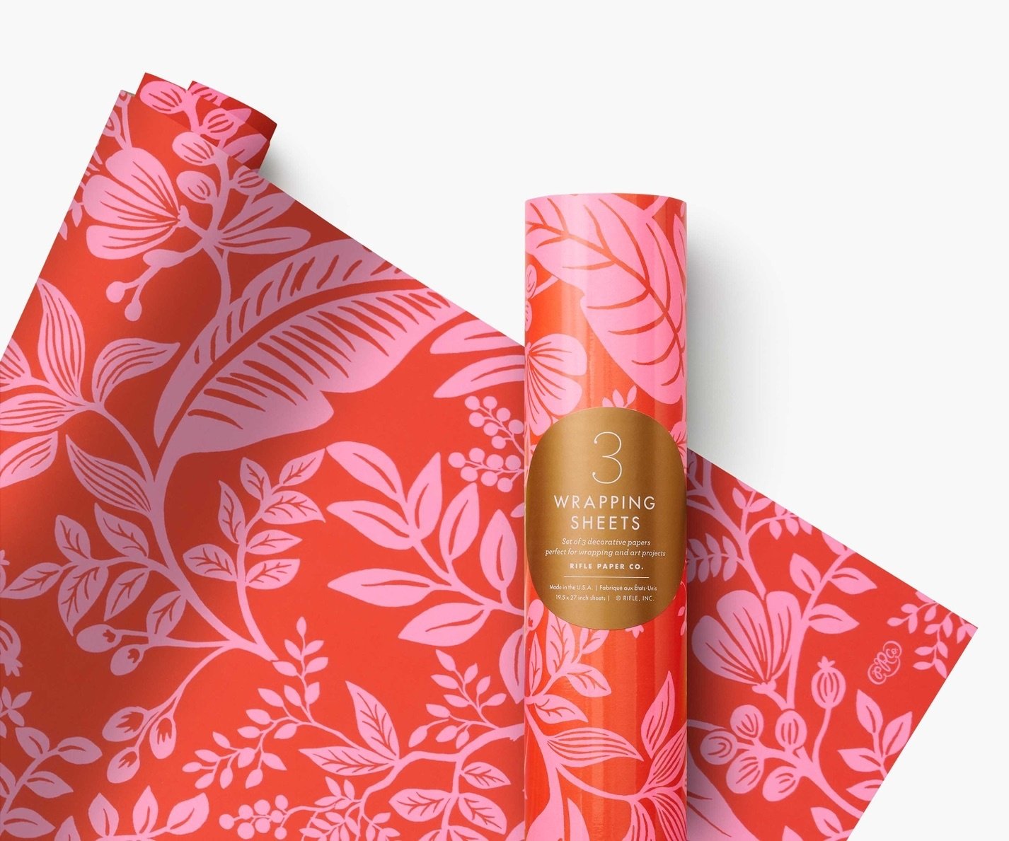 Rifle Paper Co - RP Rifle Paper Co. - Canopy Neon Wrap Roll, 3 Sheets, (19.5" x 27")