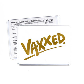 Rhino Parade White VAXXED! Vaccination Card Case