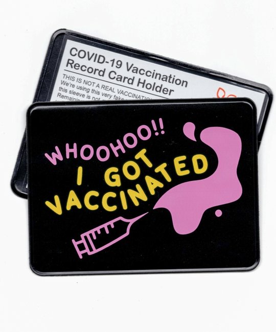 Rhino Parade Black I Got Vaccinated! Vaccination Card Case