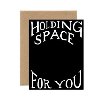 Tiny and Snail Holding Space Card