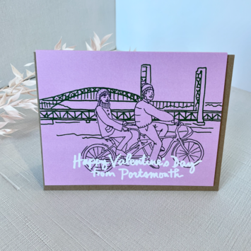 La Familia Green - LFG Portsmouth Tandem Bike Valentine Card