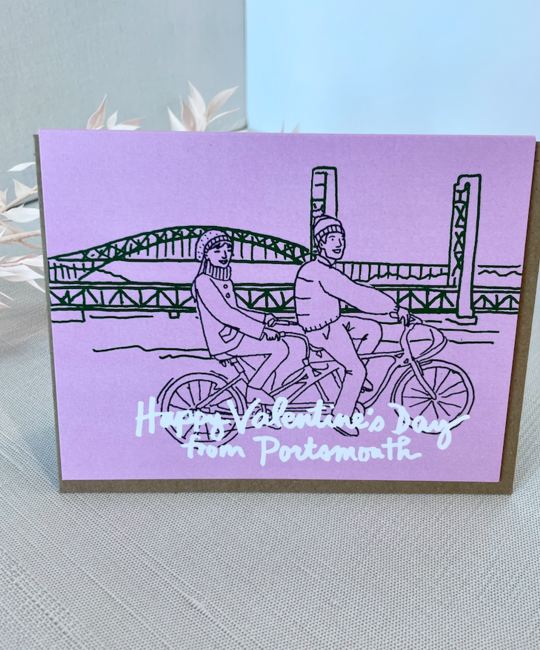 La Familia Green - LFG Portsmouth Tandem Bike Valentine Card