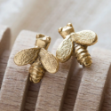 Amano Trading - AT 14k Gold Bee Stud Earrings