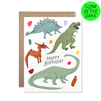 Hartland Brooklyn - HAR Happy Birthday GLOW IN THE DARK Dinosaurs Card