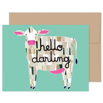 Gingiber - GIN Hello Darling Cow Card