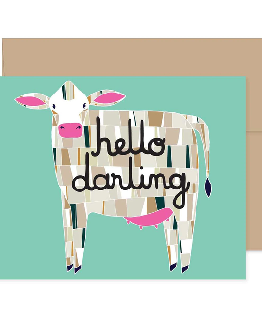 Gingiber - GIN Hello Darling Cow Card