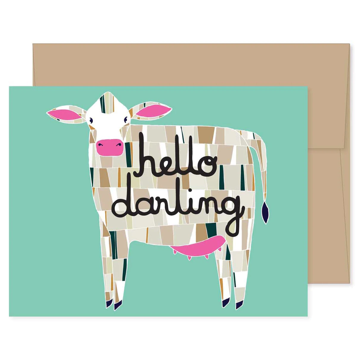 Gingiber - GIN Hello Darling Cow Card