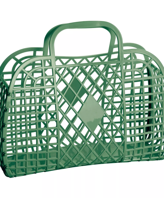 Sun Jellies Large Retro Basket Jelly Bag, Olive