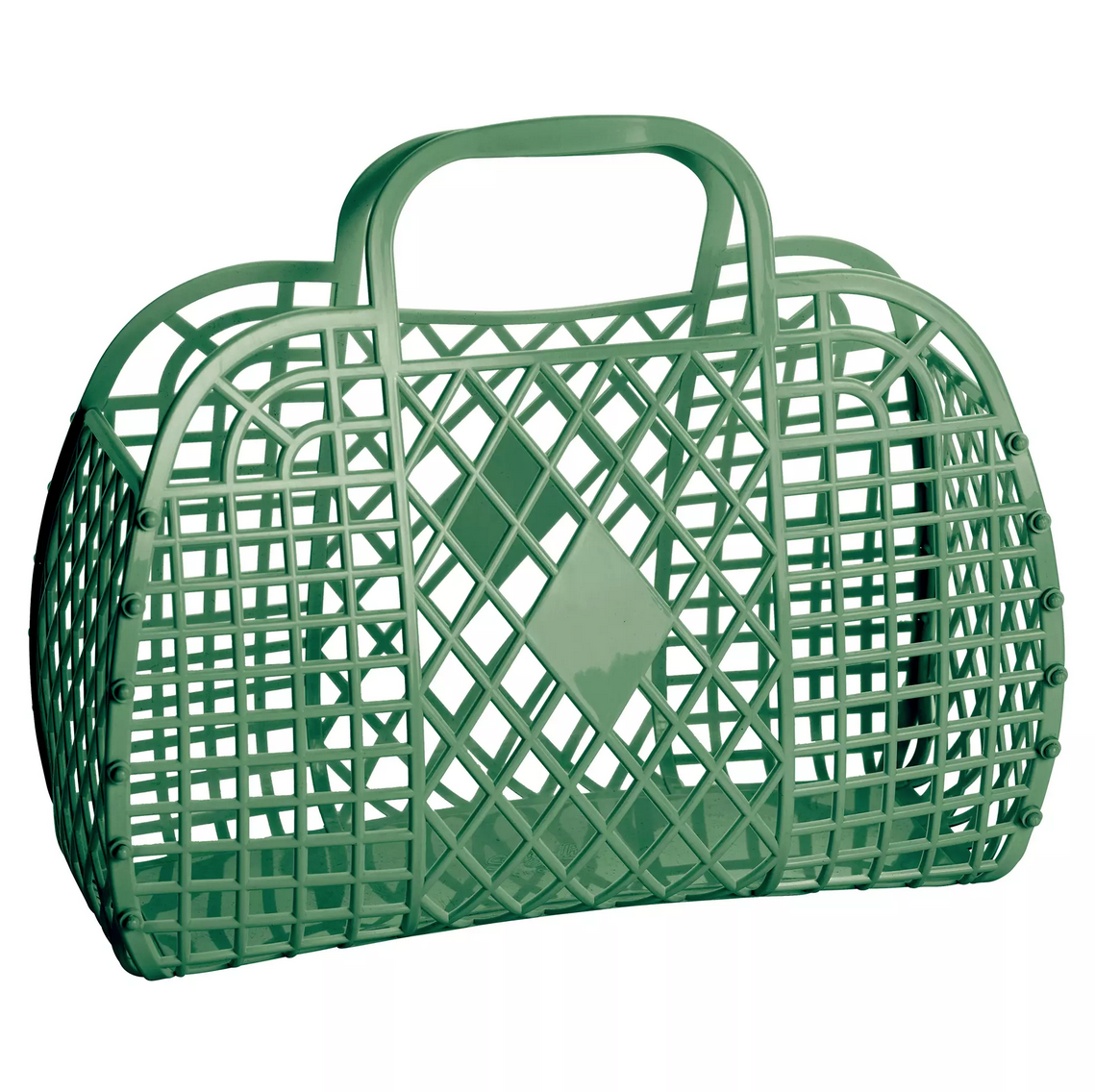 Sun Jellies Large Retro Basket Jelly Bag, Olive