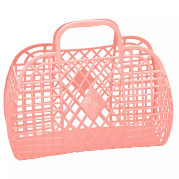 Sun Jellies Large Retro Basket Jelly Bag, Peach