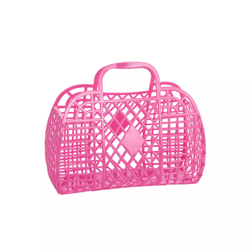 Sun Jellies Sun Jellies - Small Retro Basket Jelly Bag, Berry Pink