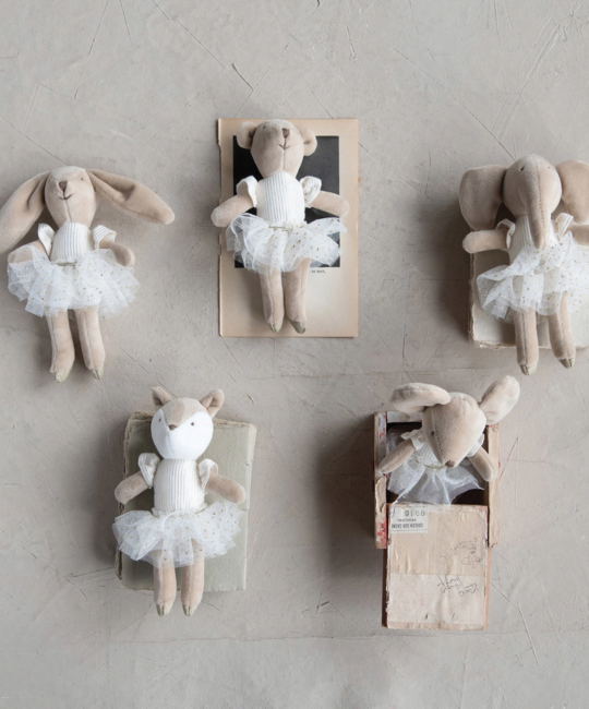 Creative Co-Op - CCO Petite Plush Animal Ballerina (Assorted)
