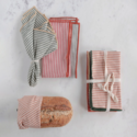 Creative Co-Op - CCO Summertime Linen Stripe Napkin Set (4 Assorted Colors)