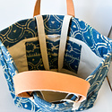 IMMODEST COTTON x Fleabags - IMC Immodest Cotton - Small East West Tote, Indigo Katha Quilt