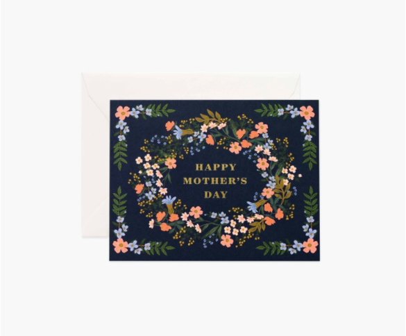 Rifle Paper Co - RP Rifle Paper Co. - Mother's Day Wreath Card (Navy)