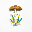 Gus and Ruby Letterpress - GR Gus & Ruby Letterpress - I Love Fungi Sticker