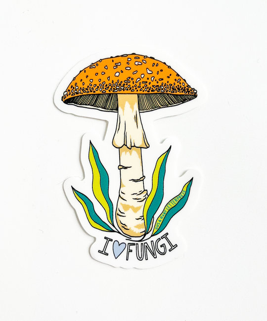 Gus and Ruby Letterpress - GR Gus & Ruby Letterpress - I Love Fungi Sticker
