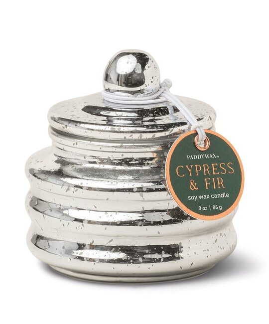 Paddywax - PA Beam Small Mercury Glass Vessel, Cypress & Fir, 3 oz.