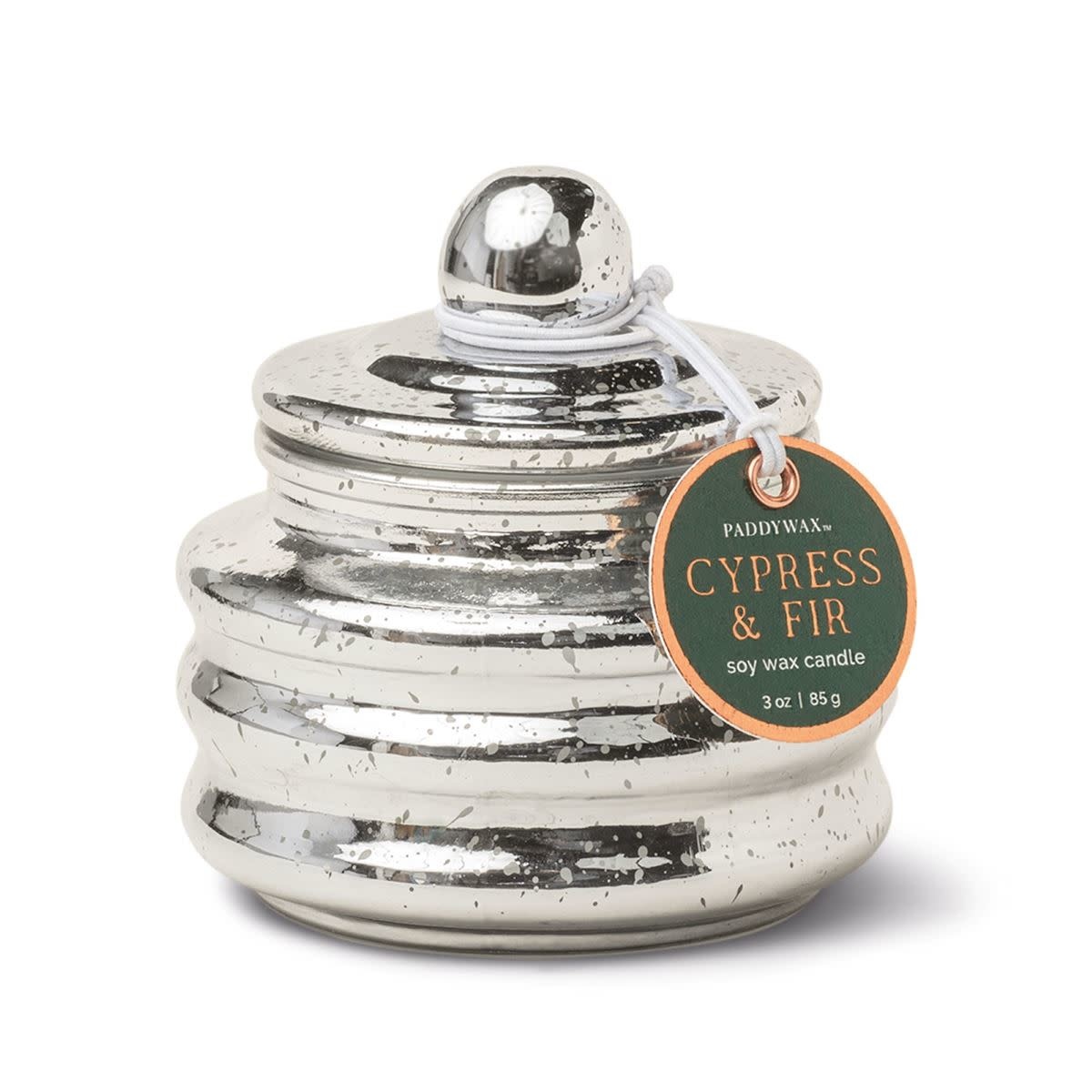 Paddywax - PA Beam Small Mercury Glass Vessel, Cypress & Fir, 3 oz.