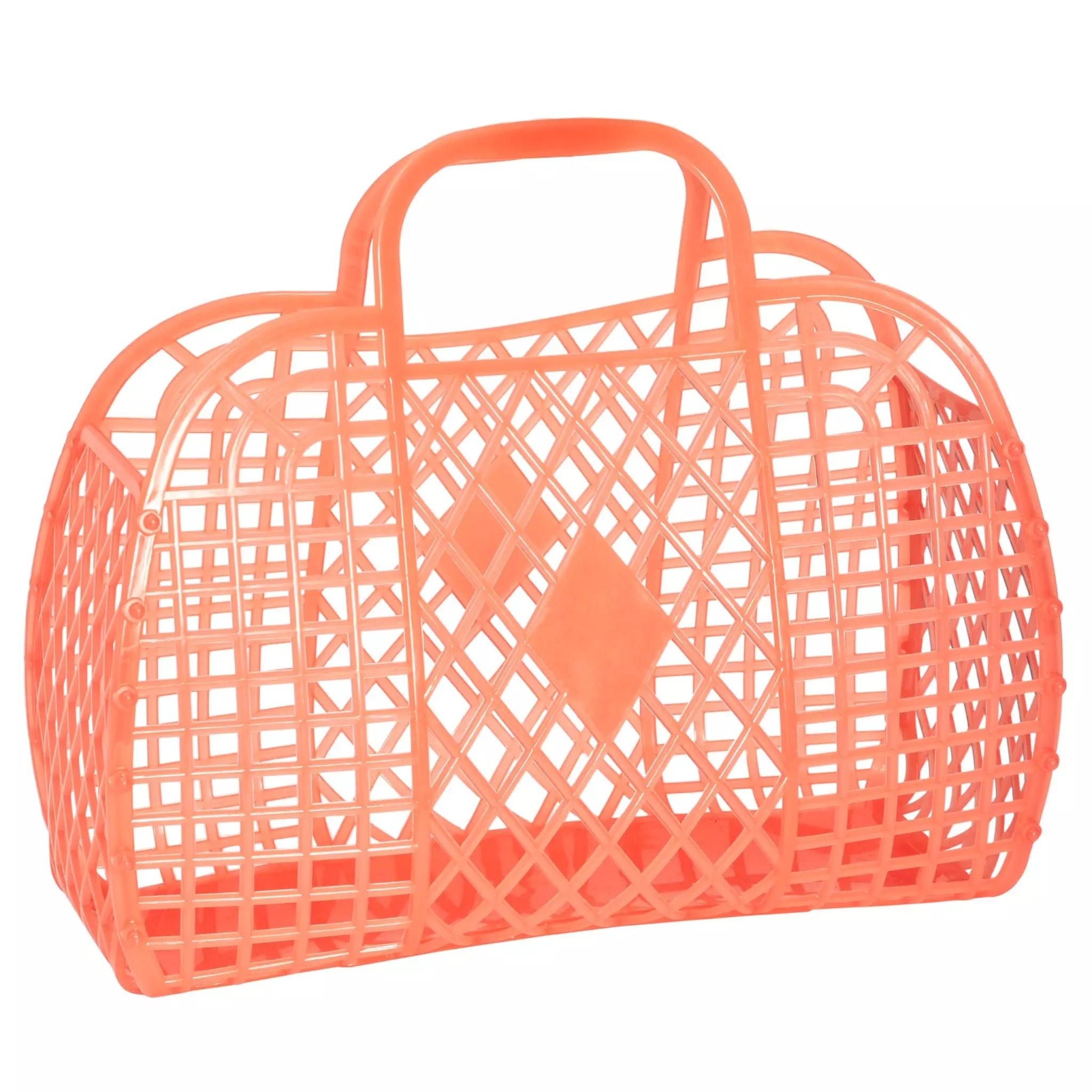 Sun Jellies Sun Jellies - Large Retro Basket Jelly Bag, Neon Orange