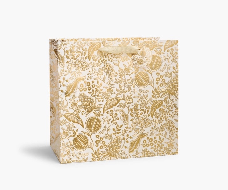 Rifle Paper Co - RP Rifle Paper Co - Gold Pomegranate Large Gift Bag