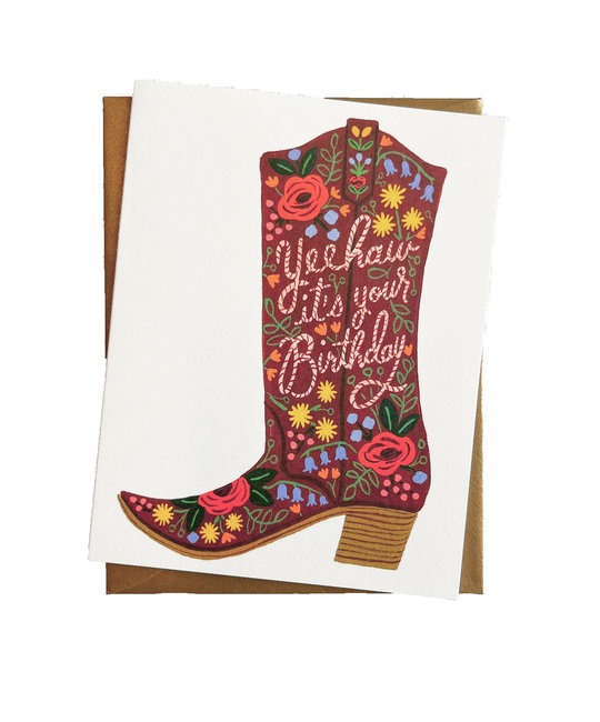 Rifle Paper Co - RP Rifle Paper Co. - Yeehaw Boot Birthday Card