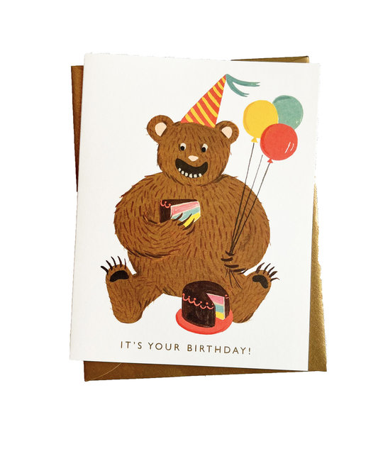 Rifle Paper Co - RP Rifle Paper Co. - Bear Eating Cake Birthday Card