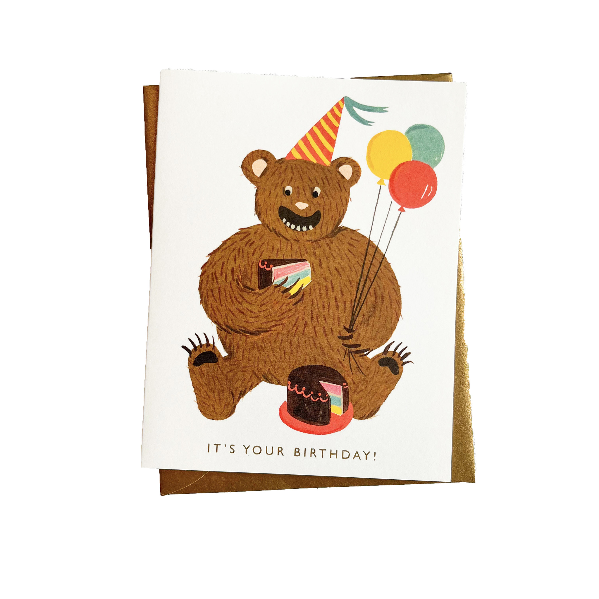 Rifle Paper Co - RP Rifle Paper Co. - Bear Eating Cake Birthday Card