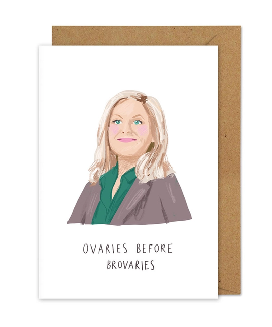 Middle Mouse - MIM Ovaries Before Brovaries Leslie Knope Parks & Rec Card