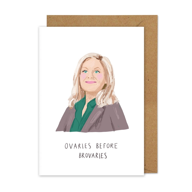 Middle Mouse - MIM Ovaries Before Brovaries Leslie Knope Parks & Rec Card