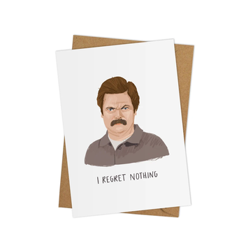 Middle Mouse - MIM Regret Nothing Ron Swanson Parks & Rec Card