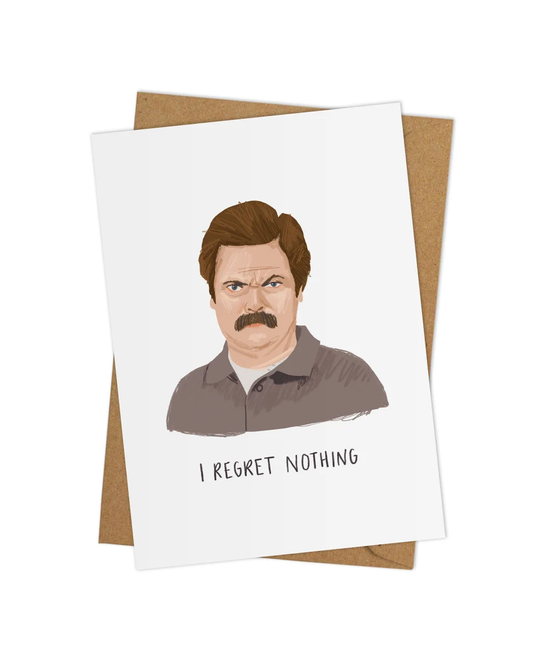 Middle Mouse - MIM Regret Nothing Ron Swanson Parks & Rec Card