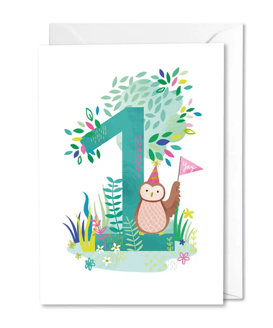 Middle Mouse - MIM Forest Friend 1st Birthday Card