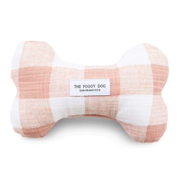 The Foggy Dog - TFD The Foggy Dog - Blush Pink Gingham Dog Squeaky Toy